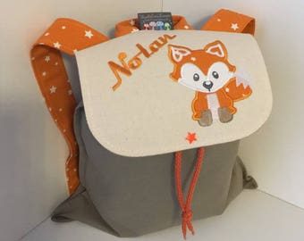 Sac à dos école enfant personnalisé (prénom, motif) taille 2/3 ans motif renardeau