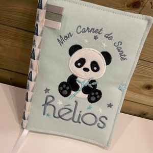 Protects health book, customizable, first name, panda model, fleece, main color editable, personalized handmade model image 5