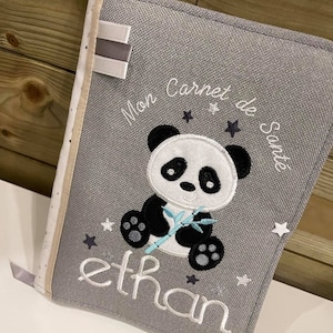 Protects health book, customizable, first name, panda model, fleece, main color editable, personalized handmade model image 4