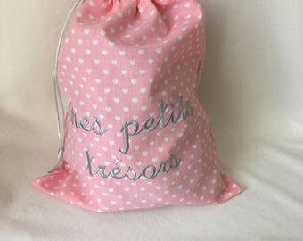 Child bag or baby cloth pouch with customizable text or first name