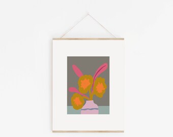 Colorful Vase Art Print | Floral Vase Art Print | Wall Art Decor | Wall Art Print | Modern Wall Art