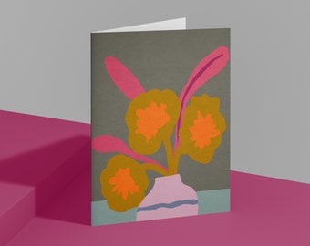 Bloom Vase Pack of Note Cards | For You Blank Note Card | Post Card | Floral Blank Note Card | Post Card | Blank CardCard