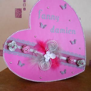 Urne pour mariage, fiançailles forme coeur