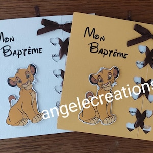 faire part, invitation baptême, anniversaire Simba / roi lion