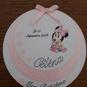 faire part baptême, anniversaire Minnie