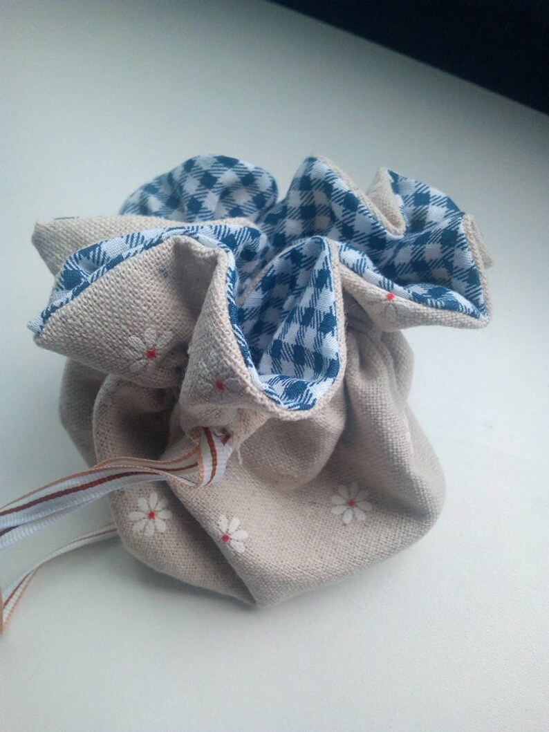 Small purse gift plate handmade cottonlinen 11