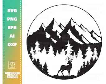 Free Free 332 Deer Mountain Silhouette Svg SVG PNG EPS DXF File