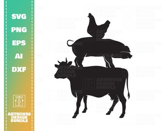 Cow Pig Chicken Svg Etsy