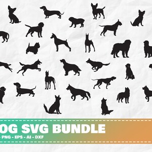 Hond SVG bundel, hond clipart SVG, hond Cricut, hond silhouet SVG, hond PNG bundel, honden SVG, K9 silhouet SVG, veterinaire SVG, huisdier hond SVG