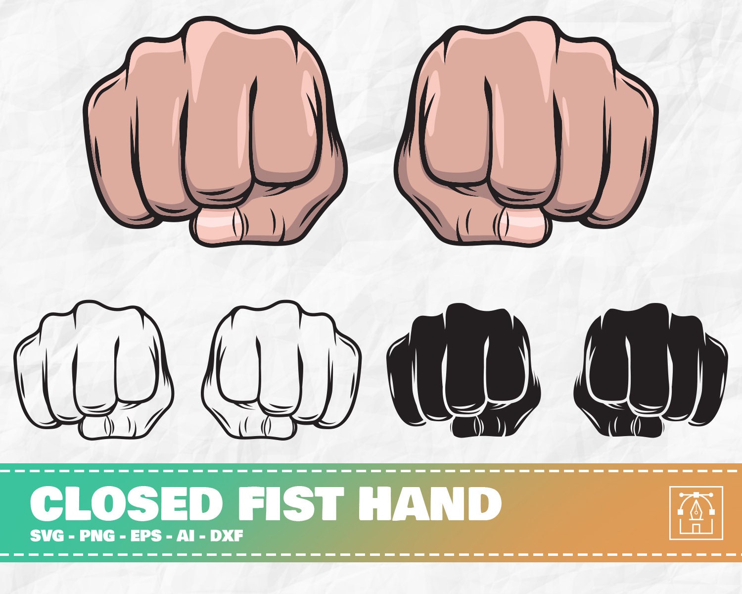 Closed Fist Hand Closed Fist Svg Hand Svg Closed Fist Etsy