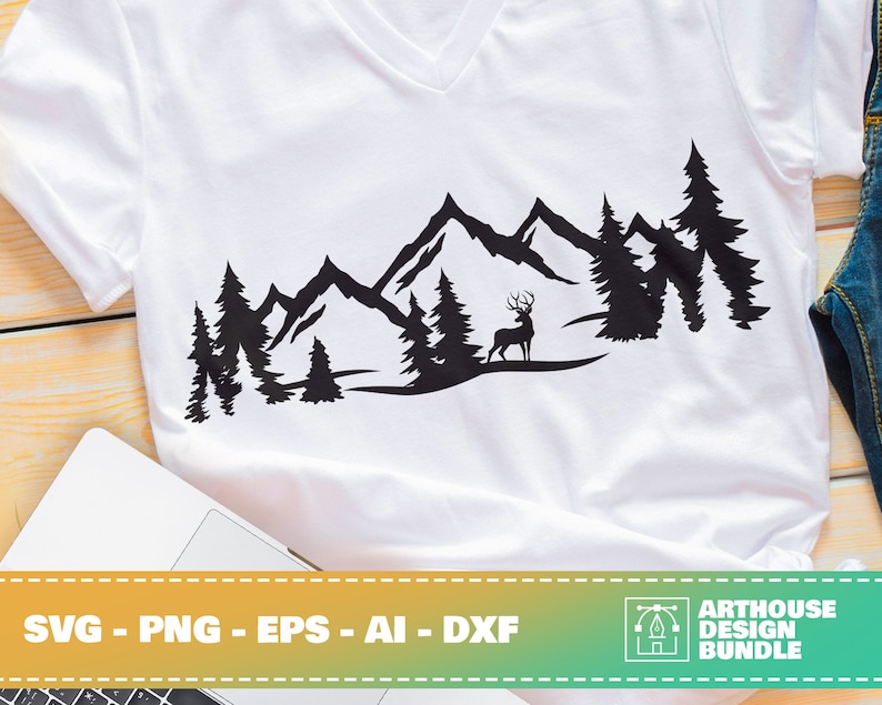 Free Free 230 Forest Mountain Silhouette Svg SVG PNG EPS DXF File
