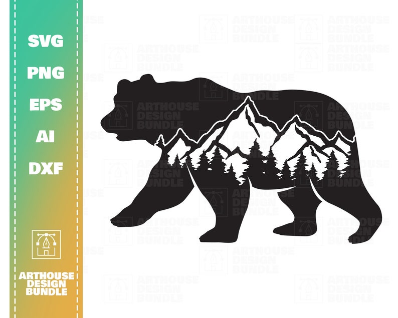 Free Free 329 Silhouette Bear Mountain Svg SVG PNG EPS DXF File