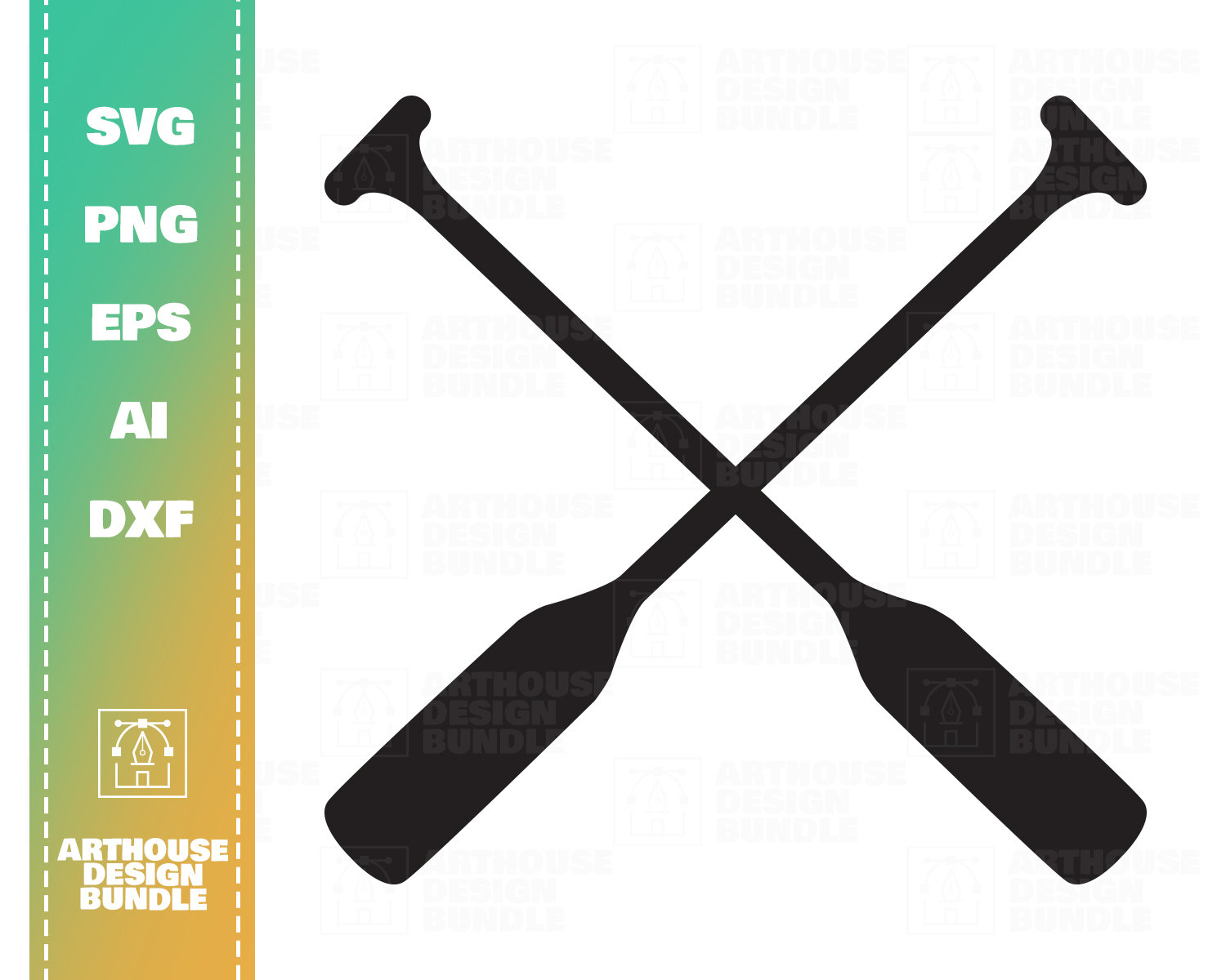 Svg Crossed Canoe Paddle