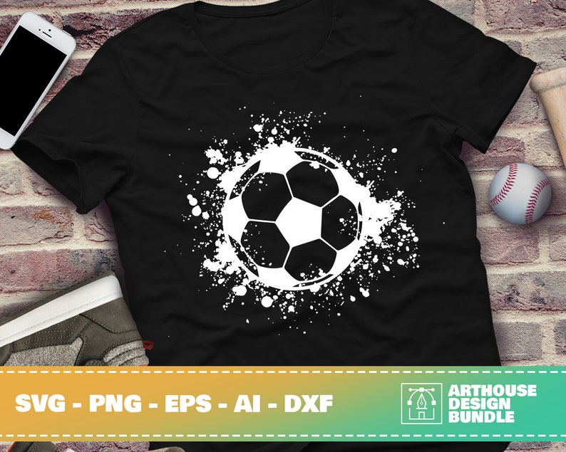 Paint Splatter Soccer, soccer design svg, soccer ball svg, soccer life, soccer shirt design, commercial use, svg, dxf, ai, eps, ai, png image 3