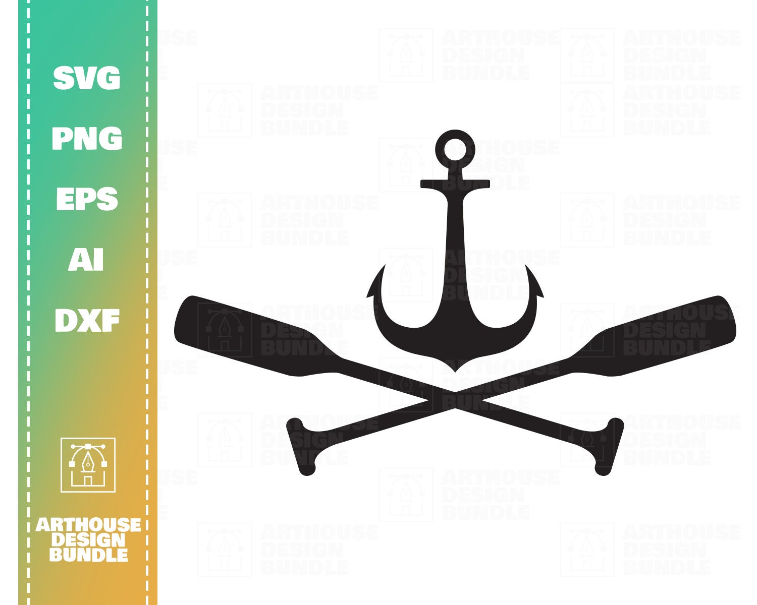 Anchor Cross Oar Cross Paddle Svg Sailing Svg Sailing Etsy