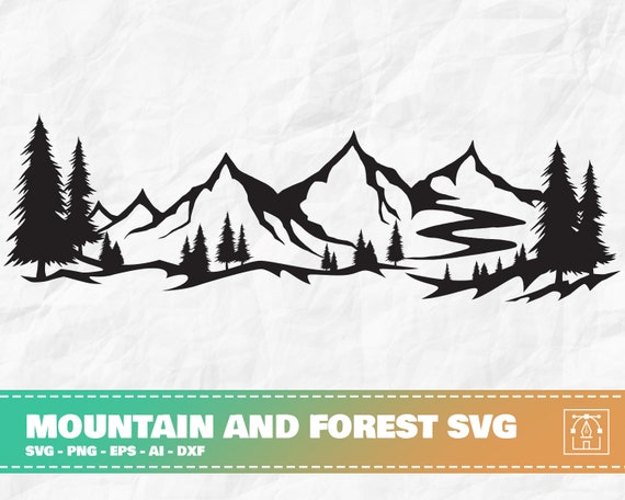Mountain And Forest SVG 2 Mountain Clipart Mountain Svg Etsy