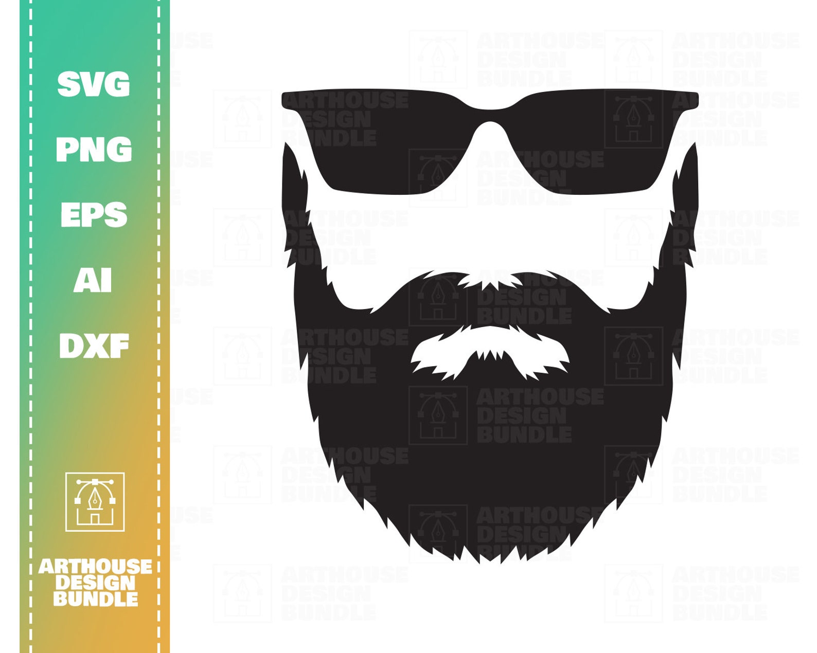 Beard and Glasses, Beard Silhouette, Glasses Silhouette, Beard Clipart, Beard Svg, Hipster Svg