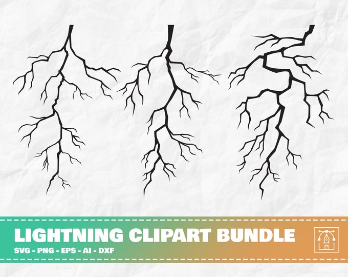THUNDER SVG Bundle, LIGHTNING Svg Files, Thunder Svg Cut Files, Cracks ...