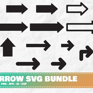 Arrow SVG Bundle 2, Basic Arrows svg, Arrow Sign svg, Arrow Shape svg, Directional Arrow, U Turn Arrow, Right Arrow, Thin Arrow, Thick Arrow