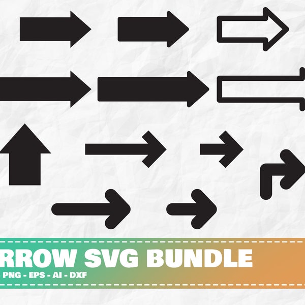 Arrow SVG Bundle 2, Basic Arrows svg, Arrow Sign svg, Arrow Shape svg, Directional Arrow, U Turn Arrow, Right Arrow, Thin Arrow, Thick Arrow