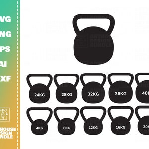 Kettlebell SVG, Kettlebell Cricut svg, Weightlifting svg, Exercise svg, Workout svg, Workout Equipment svg, Weights Clipart svg, Weights png