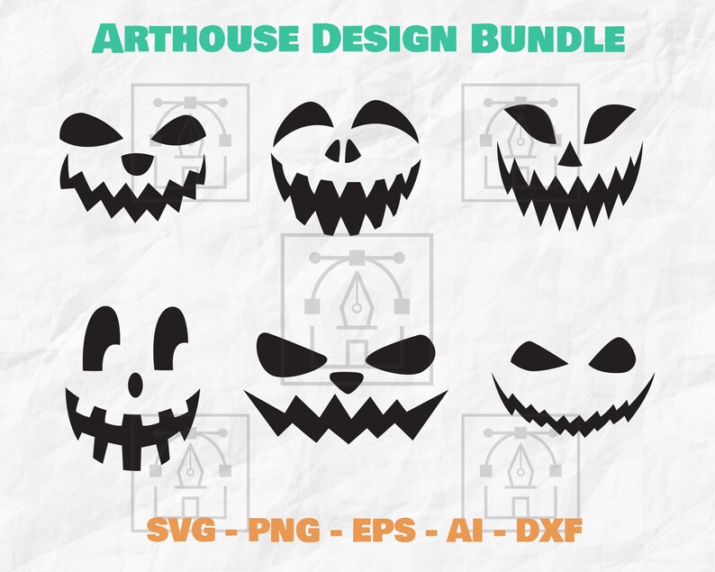 Pumpkin Face SVG Bundle Halloween Svg Halloween Pumpkin | Etsy