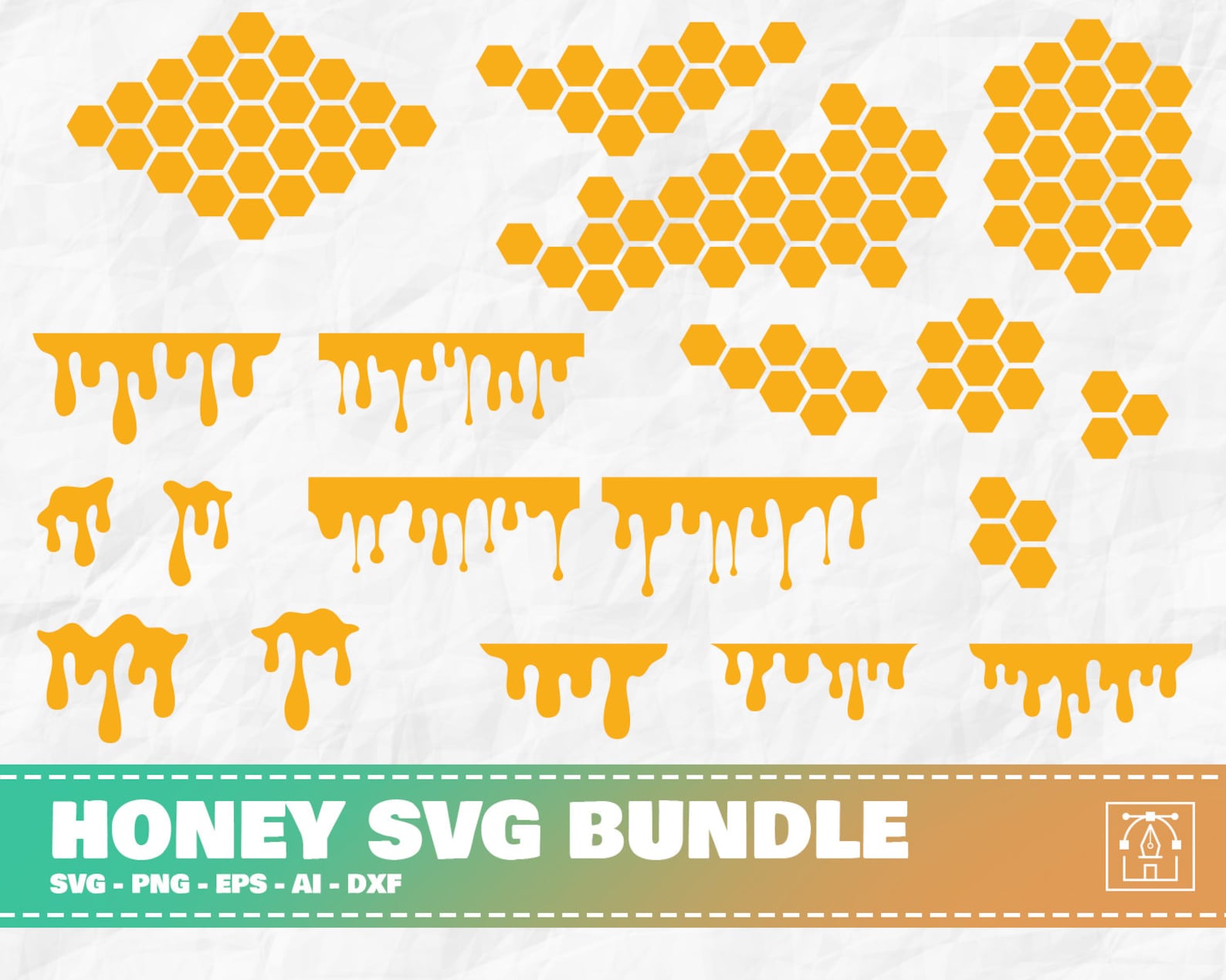 Honey SVG Bundle Honey Drip Svg Honeycomb Svg Honey Pattern - Etsy Denmark