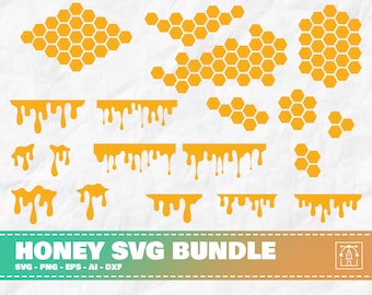 Honey SVG Bundle, Honey Drip svg, Honeycomb svg, Honey Pattern svg, Honey Drip Pattern, Dripping svg, Dripping Honey svg, Dripping Border