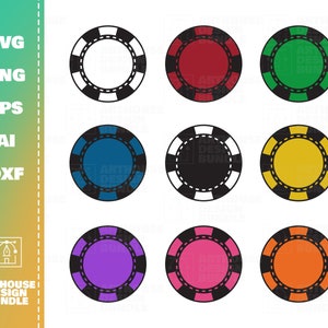 Poker Chip SVG Bundle, Poker Chip svg, Colored Poker Chip, Poker Chip Clipart, Poker Chip set, Poker Chip Cut File, Poker Chip Design