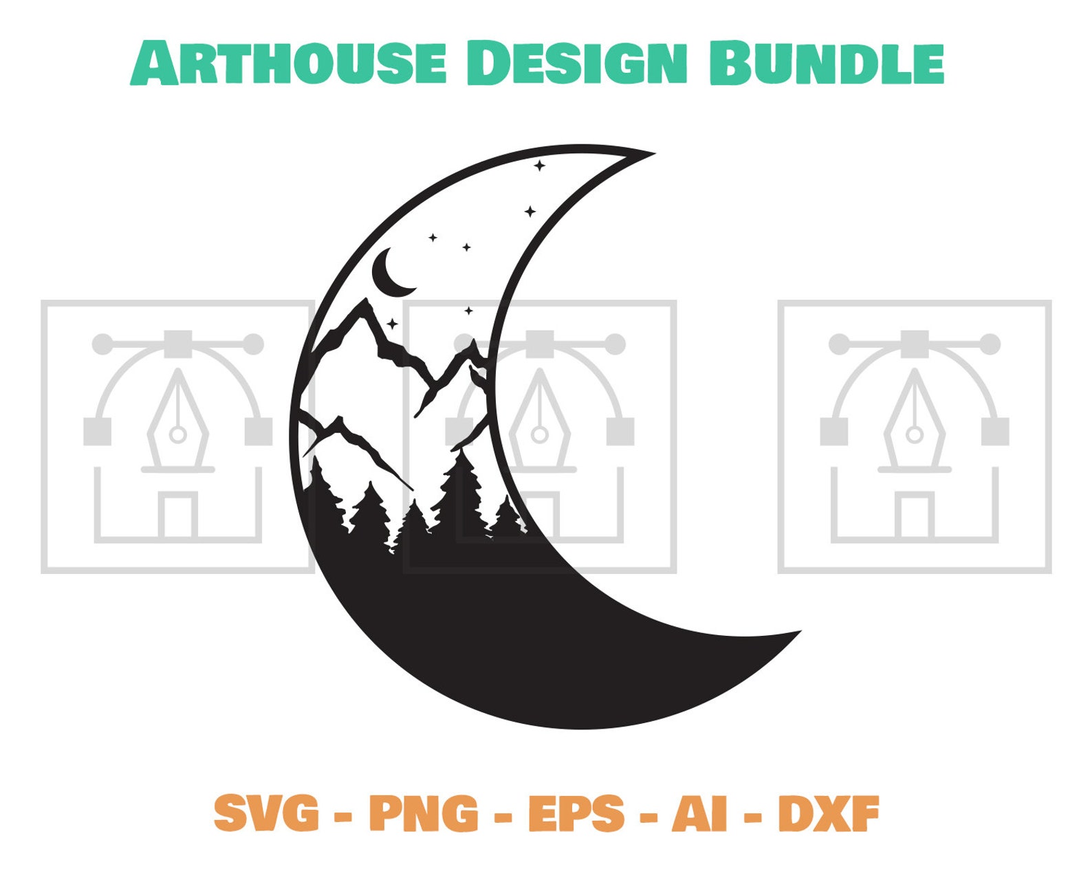 Free Free 170 Mountain Moon Svg SVG PNG EPS DXF File