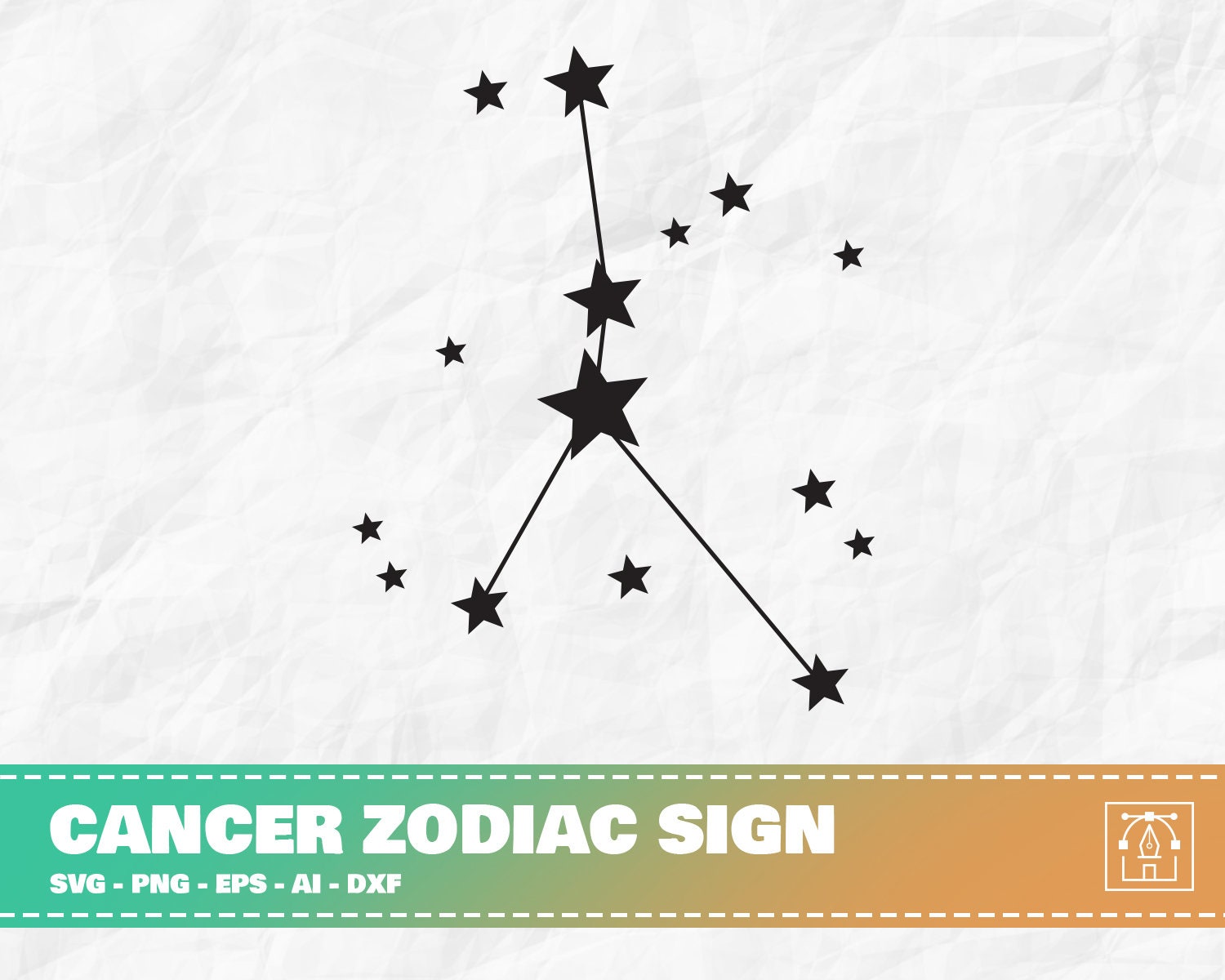 Cancer Star SVG Cancer Zodiac Sign Zodiac Sign Svg Etsy Australia