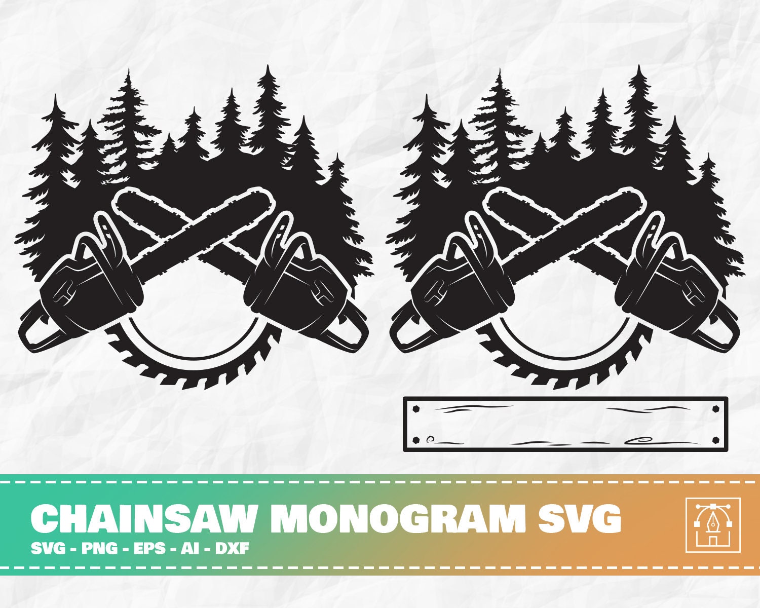 Chainsaw Monogram SVG Chainsaw SVG Chainsaw Clipart Svg Etsy
