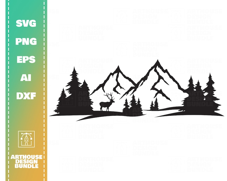 Free Free 230 Forest Mountain Silhouette Svg SVG PNG EPS DXF File