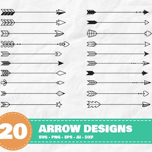 Arrow Design Bundle 20, Arrow svg, Arrow Tribal svg, Heart Arrows. Arrows cut file, Arrow clipart, Arrow png, dxf, eps, ai commercial use