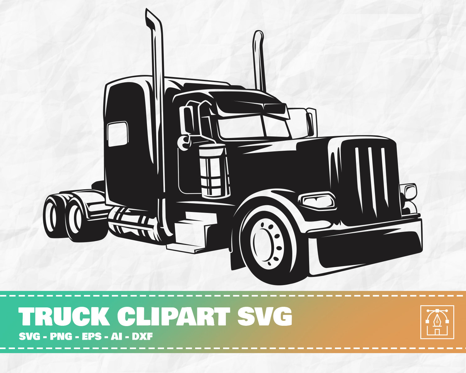 Truck Clipart Svg Truck Silhouette Svg Trucker Shirt Svg - Etsy