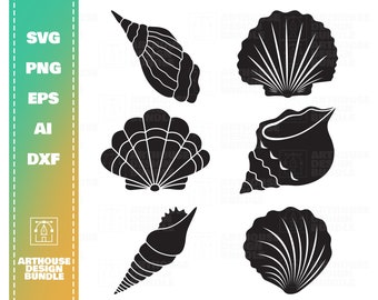 Shell Clipart SVG, Shell Silhouette Clipart, Shell svg, Sea Shells svg, Conch Shell svg, Conch Clipart svg, Arquivo de corte de concha, Shell Cricut