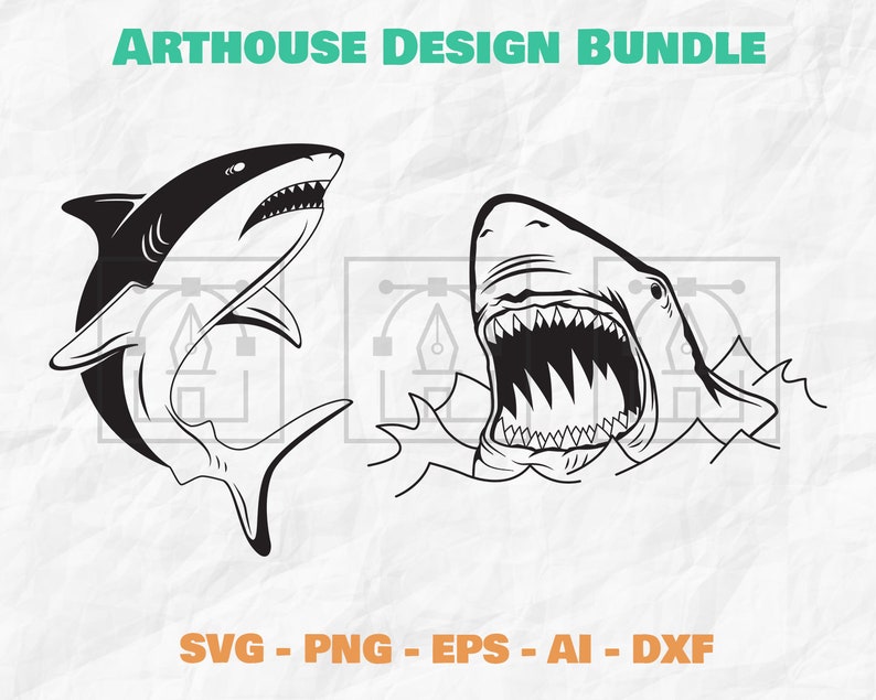 Shark Clipart Bundle Shark Svg Shark Clipart Shark - Etsy
