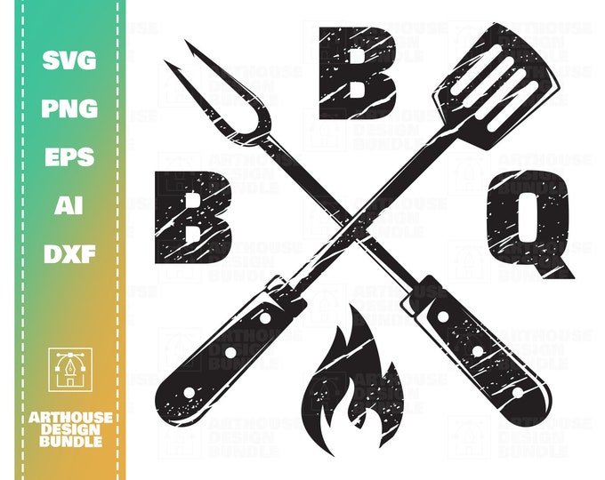 Barbecue SVG Barbecue Logo Svg Fork and Spatula Svg - Etsy