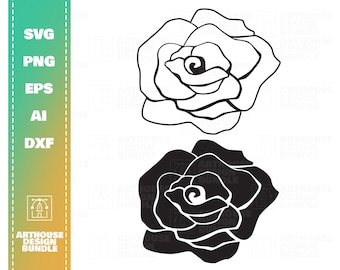 Rose SVG, Rose Clipart svg, Rose Cricut svg, Rose Cut File svg, Rose Vector, Flower svg, Flower Clipart svg, Rose Silhouette, Flower Clipart