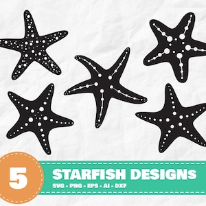 Starfish Clipart Bundle, Starfish svg, starfish silhouette, starfish cricut, starfish clipart svg, instant download, svg, eps, png, ai, dxf