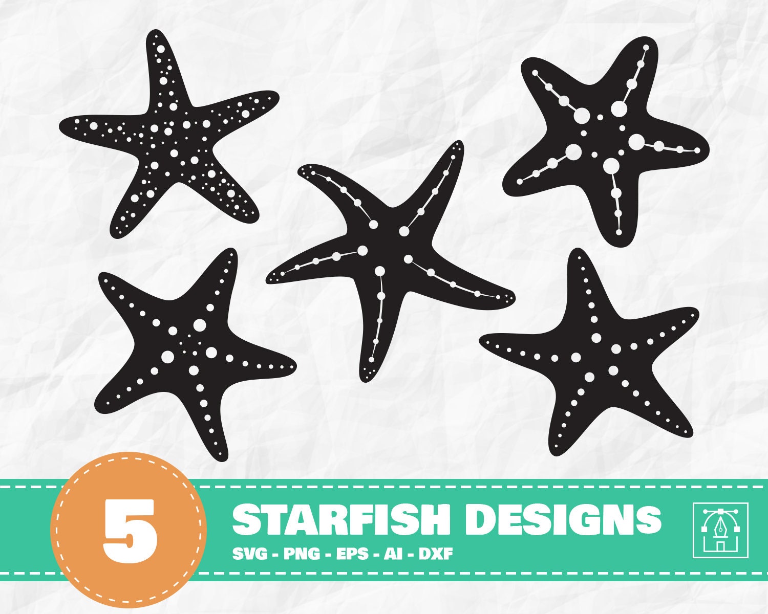 Download Starfish Clipart Bundle Starfish Svg Starfish Silhouette Etsy