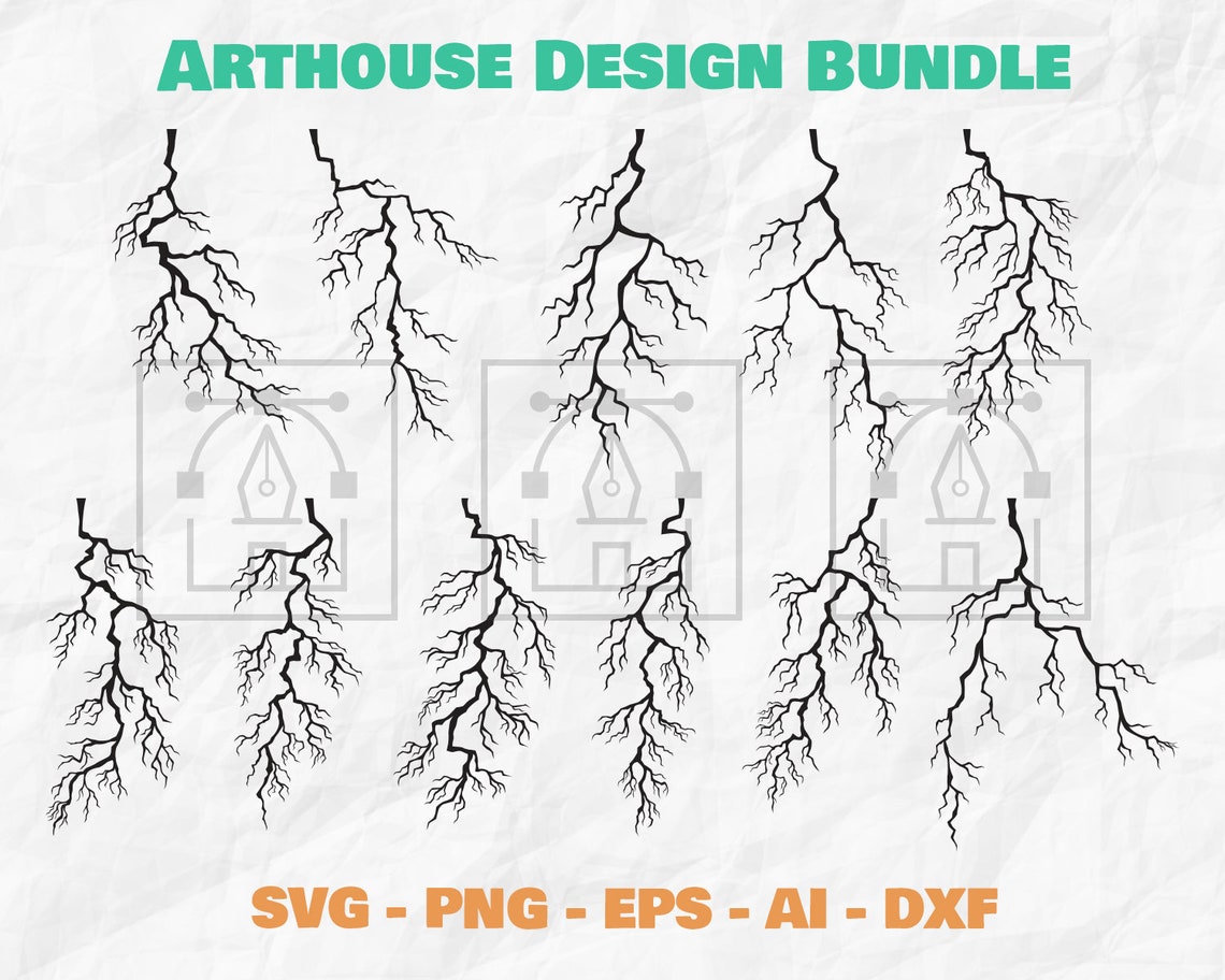 Lightning SVG Bundle 2 Lightning Clipart Lighting PNG - Etsy