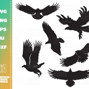 Eagle SVG Bundle, Eagle Clipart Bundle, Eagle Silhouette, Eagle Cricut, Eagle Cut File, Eagle vector svg, Eagle Shirt Print, Eagle png