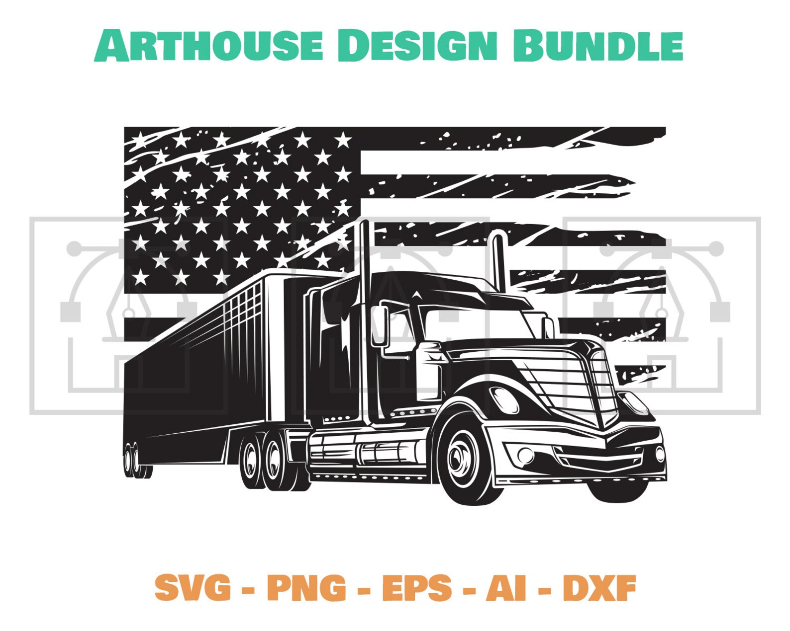 Download American Flag Truck Truck SVG Truck Clipart Trucker svg | Etsy