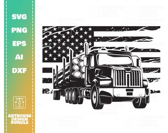 Caminhão dos EUA SVG, Trucker SVG, Truck Clipart svg, Entrega de armazém, Transporte de armazém, Trucking Company svg, American Trucker svg