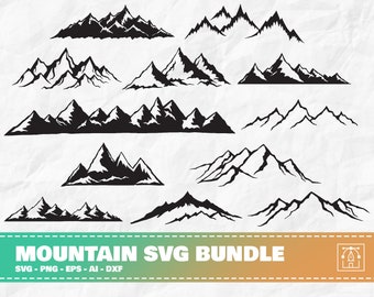 Berg SVG-Bundle 2, Berg Clipart svg, Bergsilhouette, Abenteuer svg, Camping svg, Natur svg, Bergsteigen, Berg Cricut