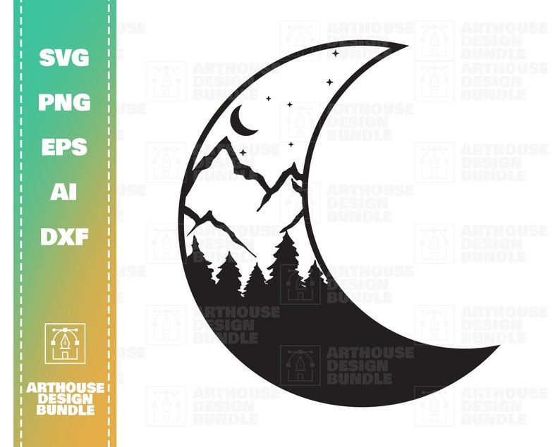 Free Free 310 Mountain Moon Svg SVG PNG EPS DXF File