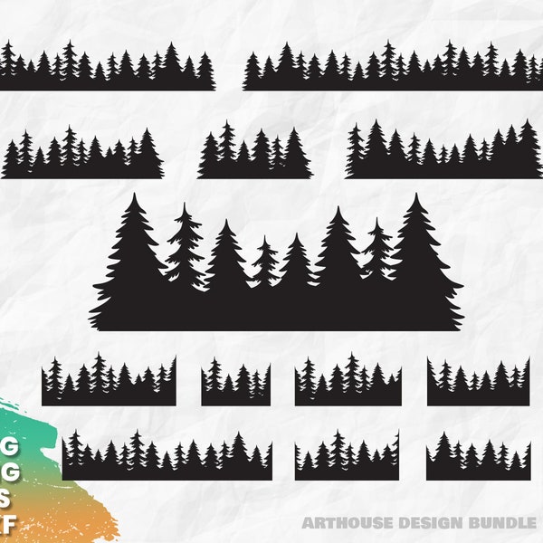 Forest SVG, Treeline svg, Tree svg, Tree Clipart svg, Forest Clipart svg, Tree Silhouette, Christmas Tree, Pine Tree, Fir Tree, Tree Line