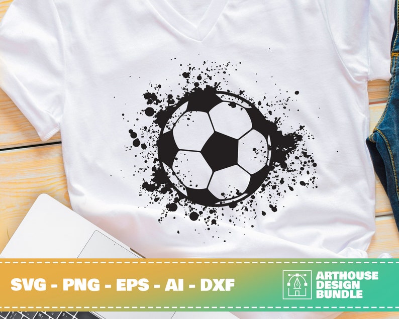 Paint Splatter Soccer, soccer design svg, soccer ball svg, soccer life, soccer shirt design, commercial use, svg, dxf, ai, eps, ai, png image 2
