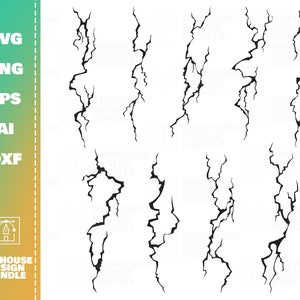 Crack SVG Bundle 2, Crack svg, Crack Clipart svg, Crack vector svg, Crack Clipart Digital, Wall Crack svg, Lightning svg, Thunder svg